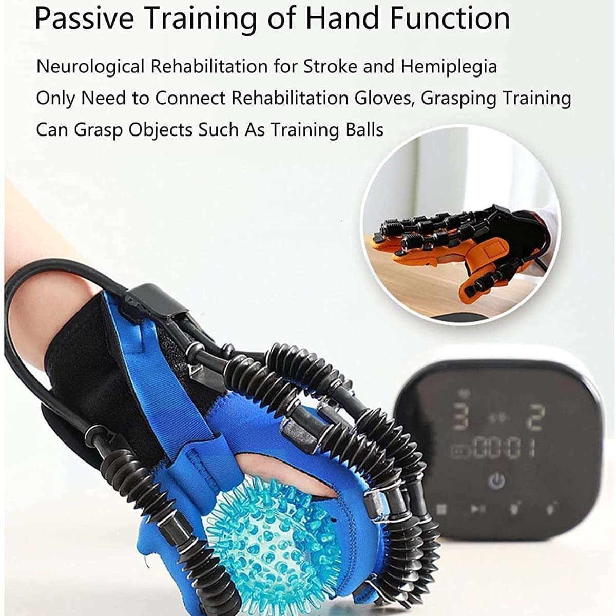 Esercitatore per Le Dita della Mano, Guanti per Robot per la Riabilitazione, Esercitatore Elettrico per Dita della Mano, per L'Allenamento di Correzione della Flessione delle Dita,Orange-RighthandXL