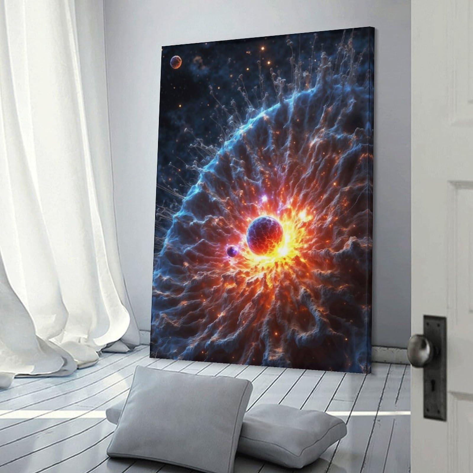 Junmoney Frame-Cosmic Explosion Wall Art Print Cosmic Explosion, 08X12inch(20X30cm), For Home Lounge, Bedroom Or Reading Nook, Modern Wall Decor For Cosy Interiors
