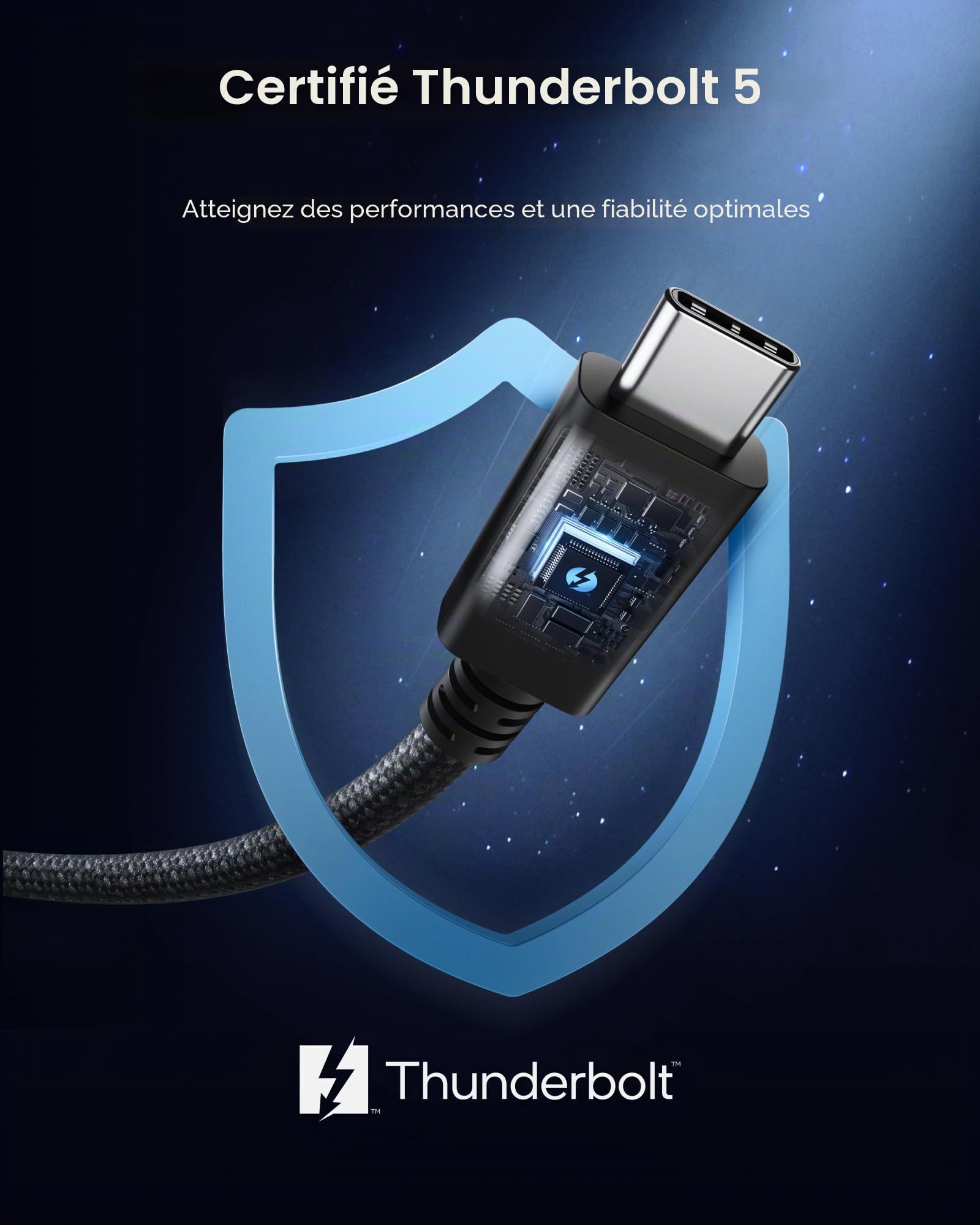 Anker Câble Thunderbolt 5.0, USB C vers USB C, 240W (1 m)