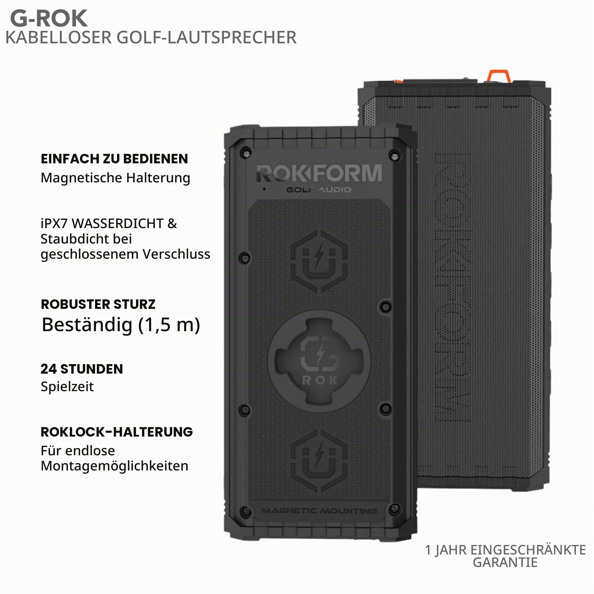ROKFORM G-ROK Tragbarer magnetischer Golf Bluetooth Lautsprecher - Wasserdicht