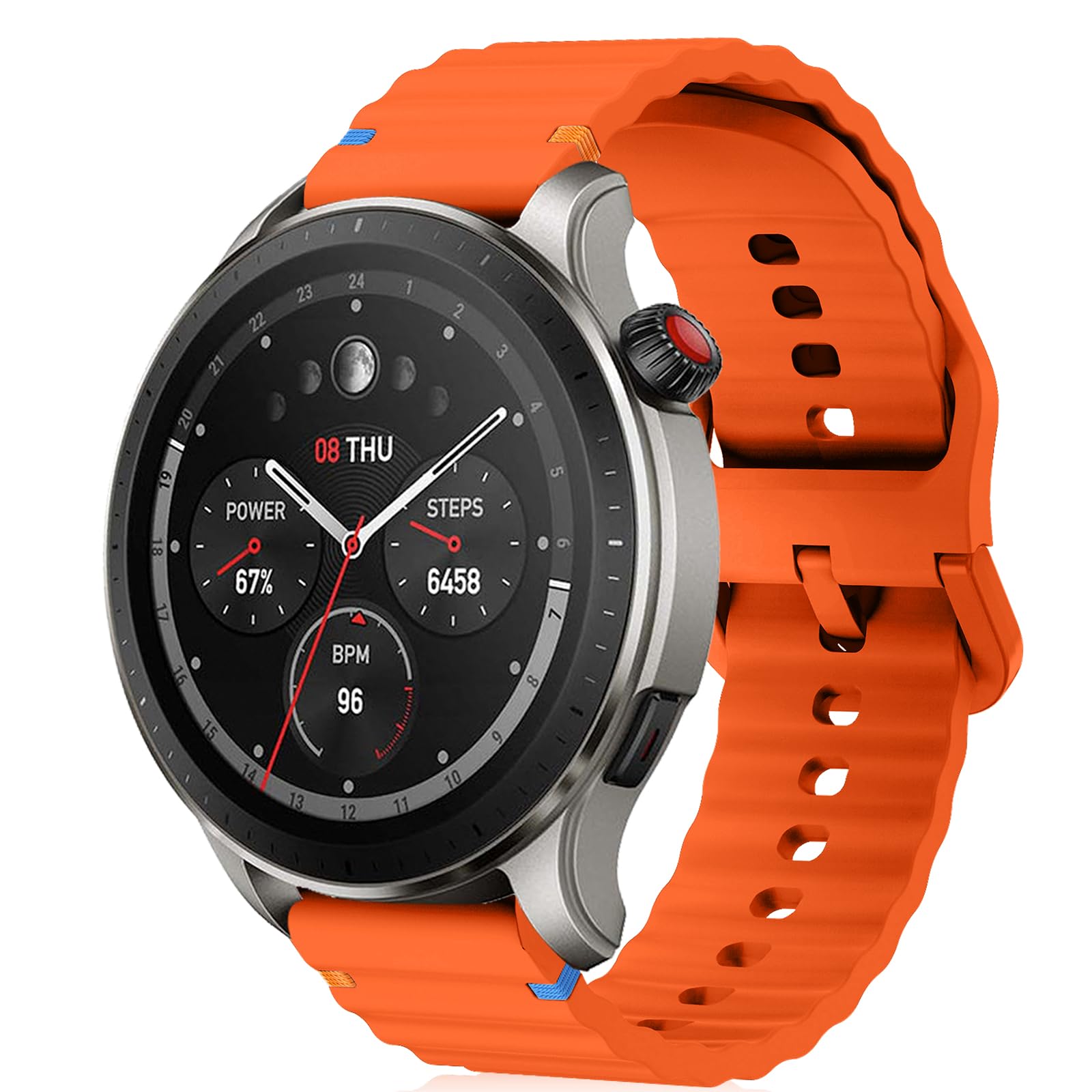 22mm Strap for Amazfit Balance/Bip 5/GTR 4/GTR 3 Pro/GTR 3/GTR 2 eSIM/GTR 2e/GTR 47mm, Soft Silicone Replacement Strap for Amazfit Cheetah/Cheetah Pro/Stratos 3/Stratos 2s