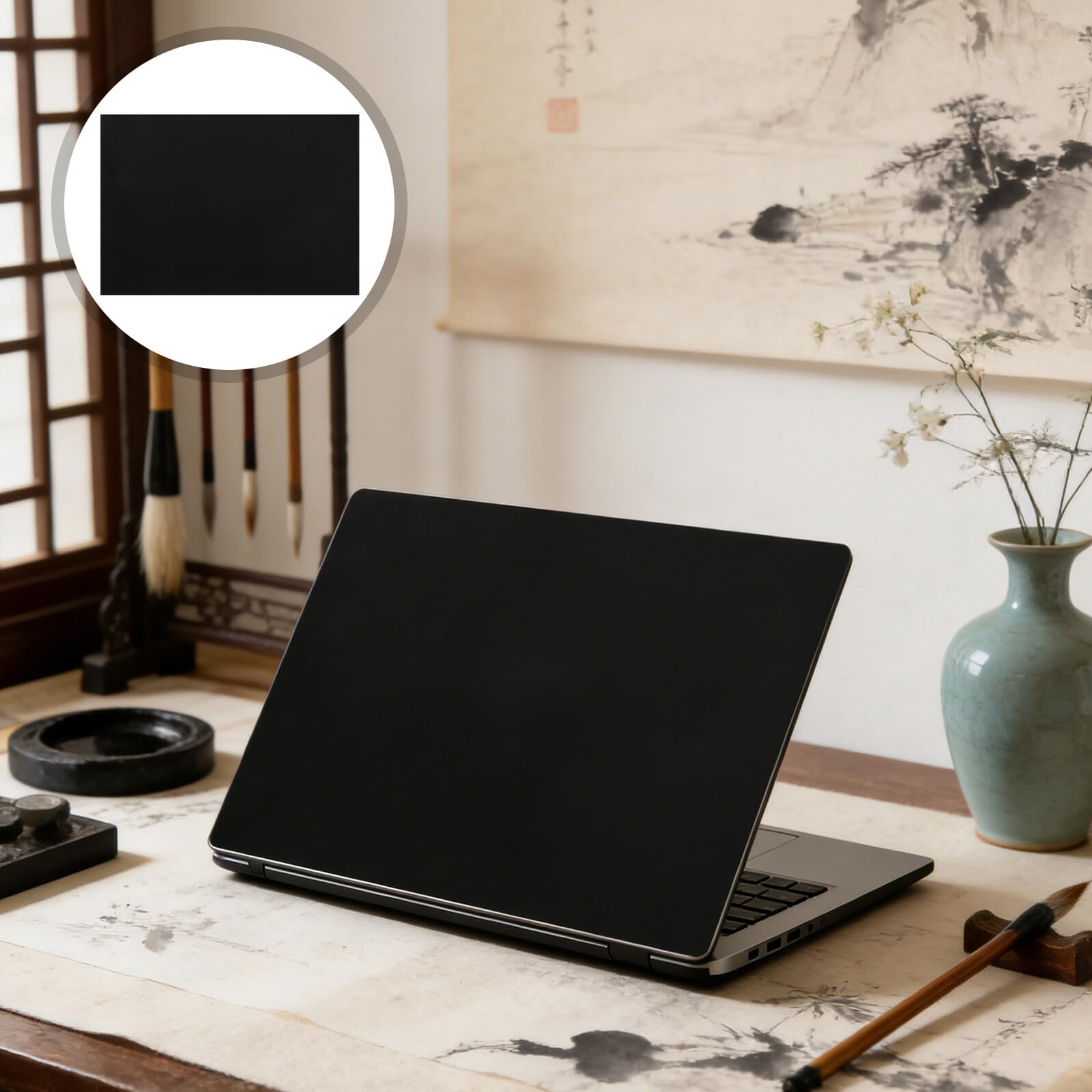 5 Pezzi Pellicola Protettiva per Notebook Nero in Pvc, Anti-olio e Facile da Pulire, per Uso Quotidiano e Casa
