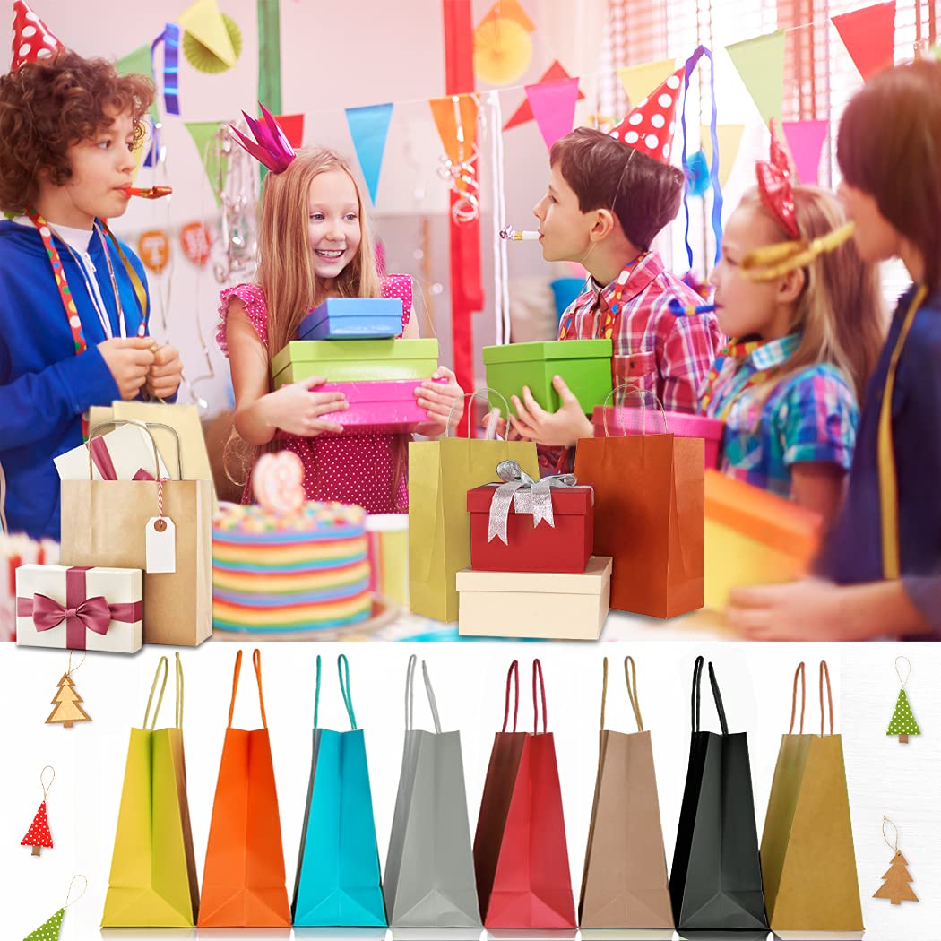 Sac En Papier Kraft Avec Poignée Petit Format 21X15X8 Cm Marron - 40 Pièces Mini Sac Cadeaux