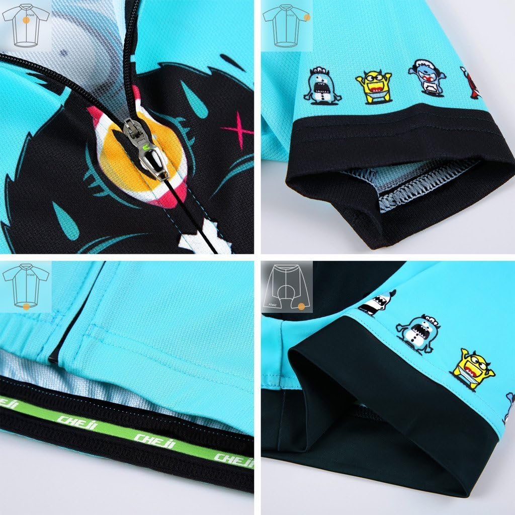 Kids Cycling Jersey Set (Short Sleeve Jersey + Padded Shorts) - Image 7