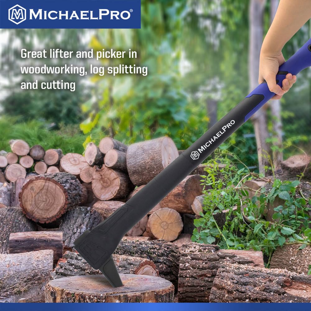 MichaelPro Pickaroon da 73,9 cm, in Acciaio forgiato, con Manico Resistente alle intemperie e Ammortizzante per Registrazione, Sollevamento Tronchi e trascinamento | MP004025