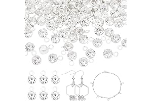 PH PandaHall Rhinestone Charm Pendants - 100pcs 3mm Diamond Charms