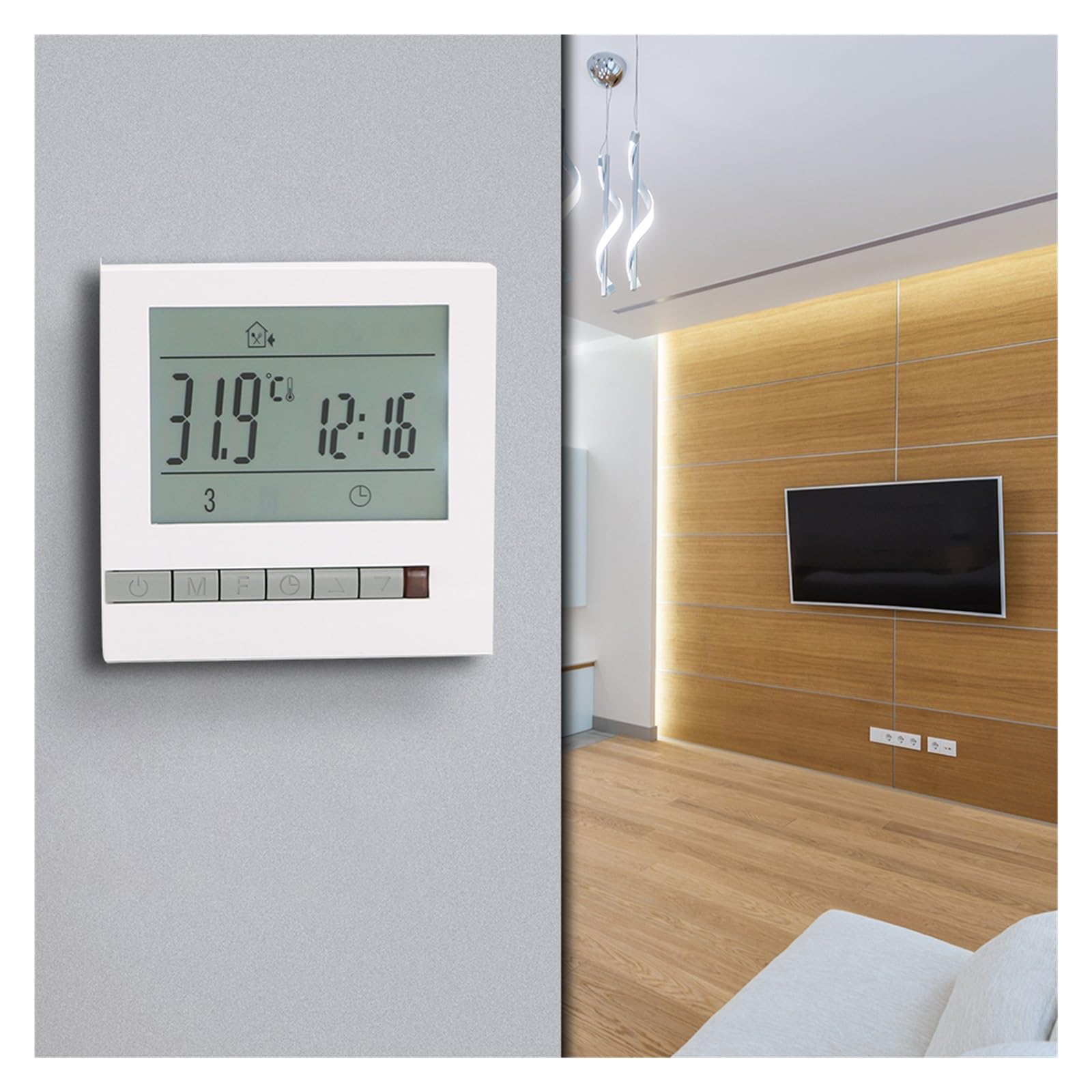 LCD kocioł gazowy termostat grzewczy tygodniowy programowalny regulator temperatury pokojowej cyfrowy Informacja O ZgodnośCi