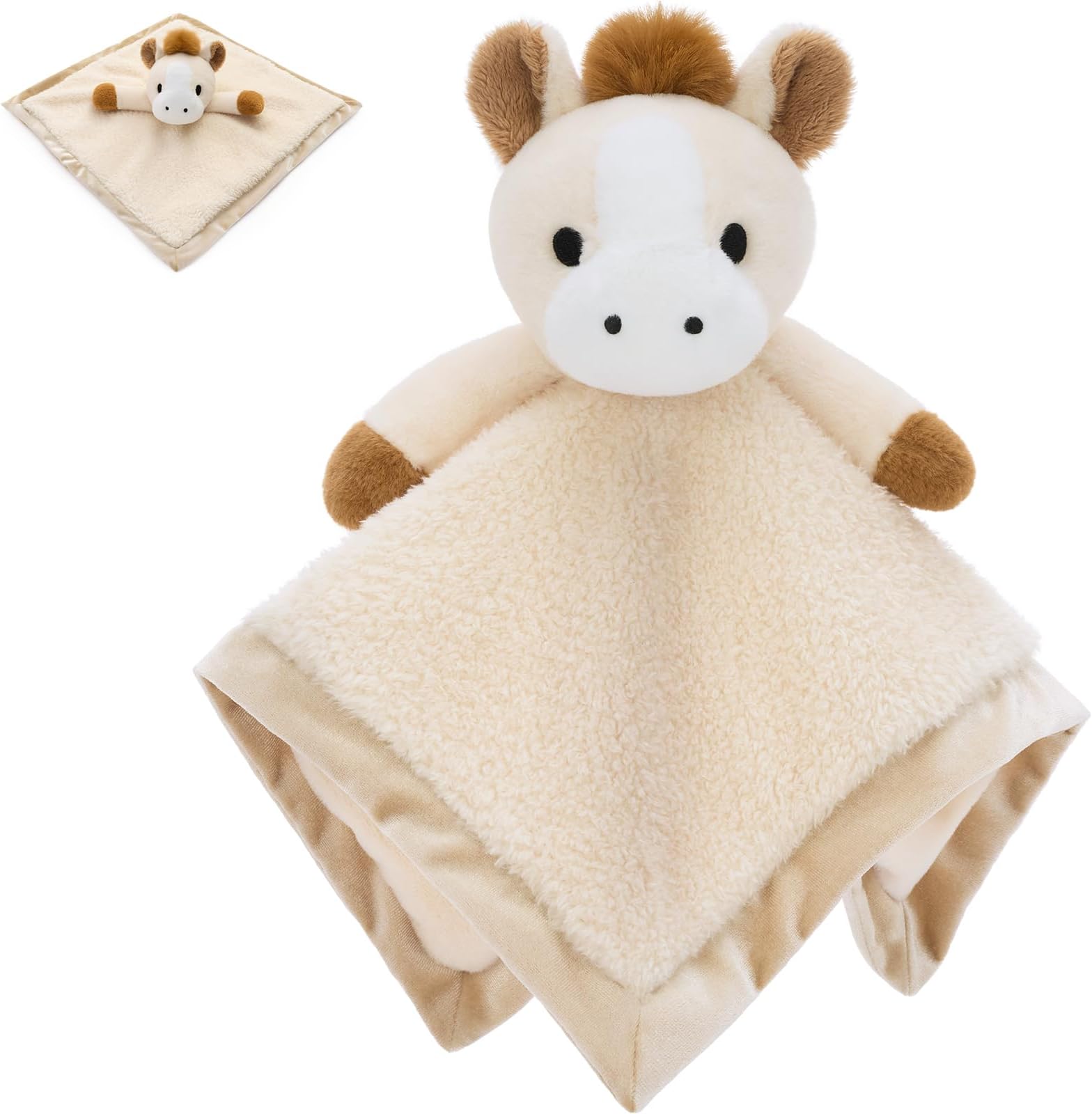 Pony Loveys for Babies 14" Baby Security Blanket Soft Snuggle Toy for Newborns Girls Boys, Pony Stuffed Animal Security Blanket, Ideal Baby Essential Gift