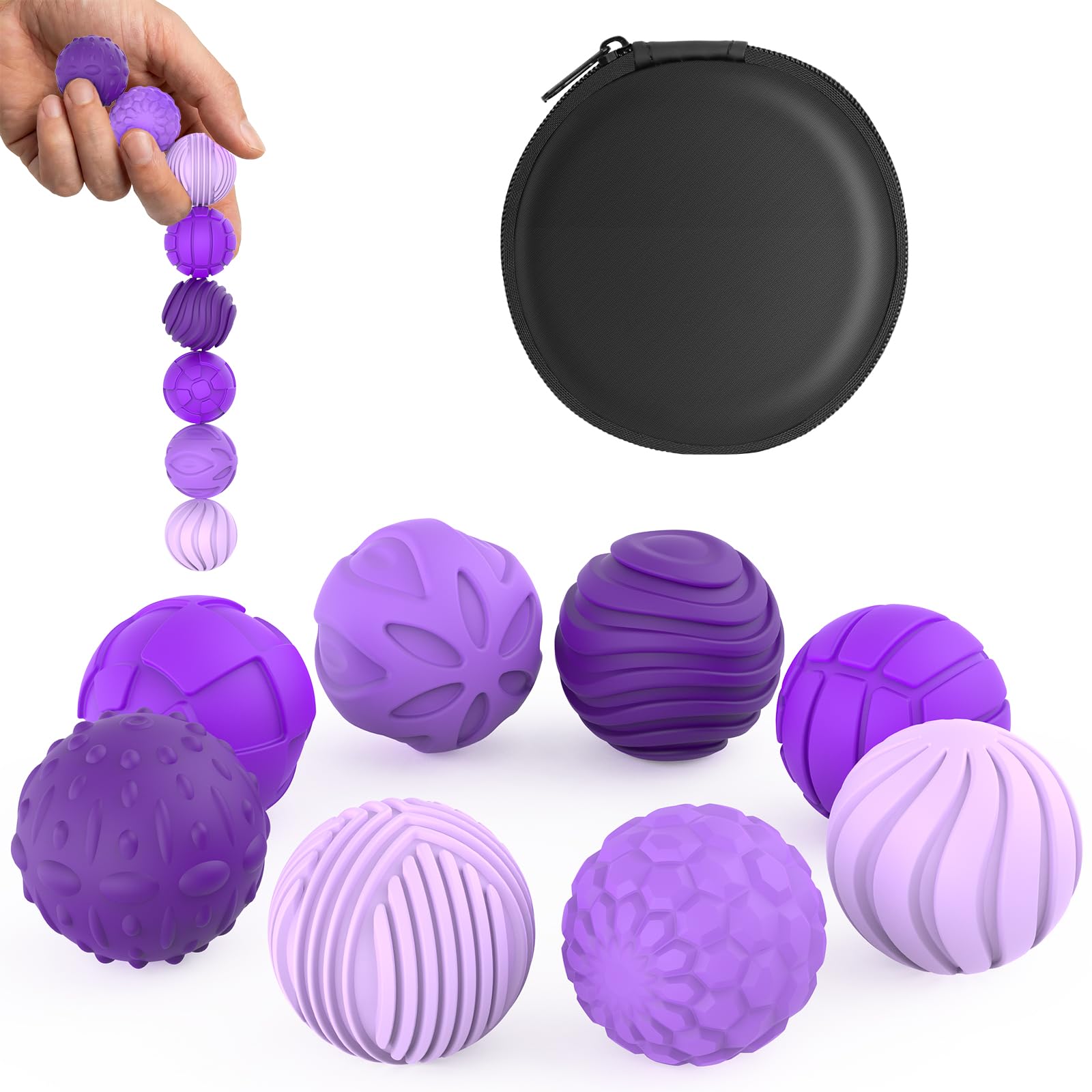 Magnetic Balls Fidget Toys for Adults&Teens,8Pcs Silicone Sensory Stress Relief Toys for Autism&ADHD