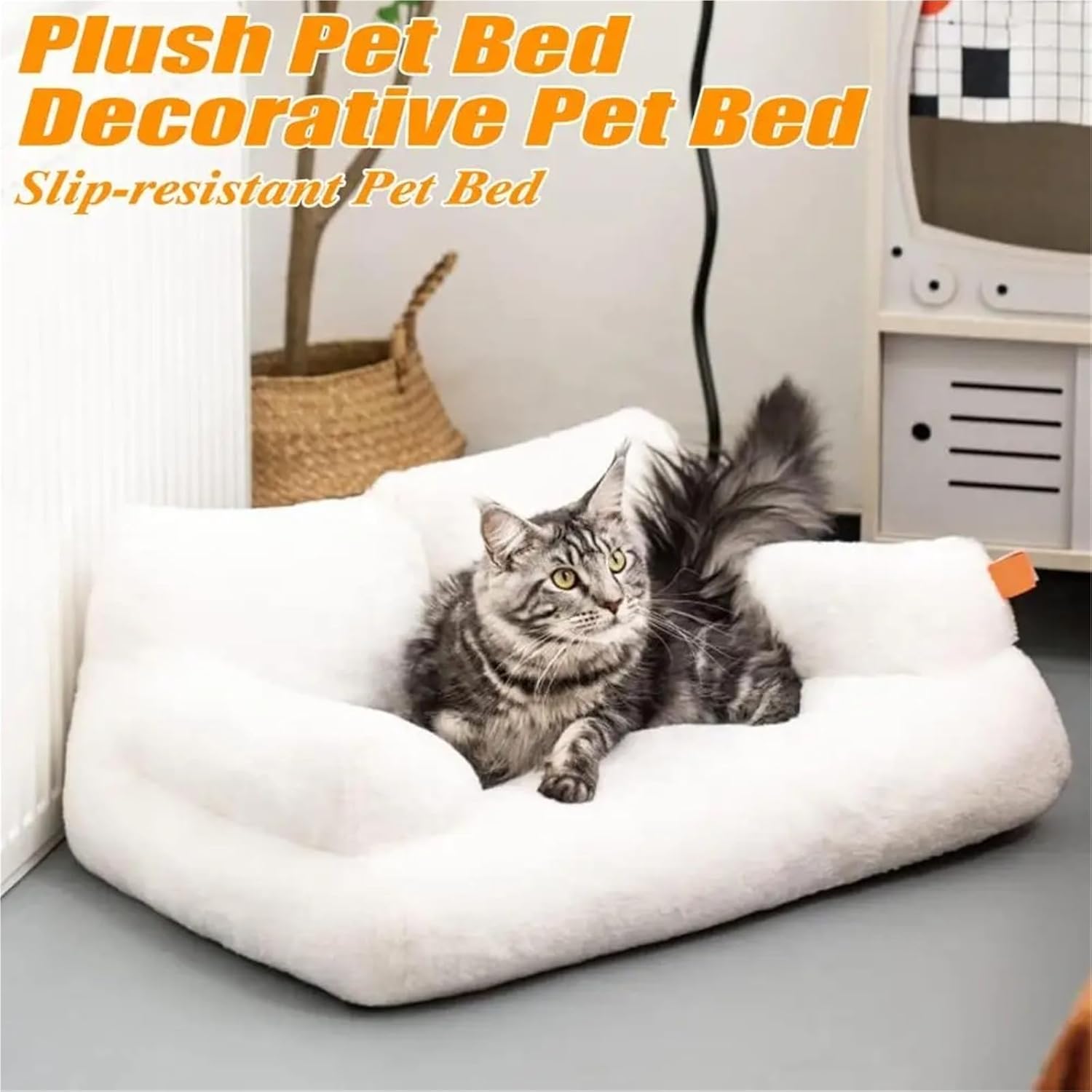Cozy Plush Pet Sofa Bed for Small to Medium Cats & Dogs - Anti-Slip, Soft, Washable Design(Sky Blue)