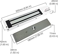 Vista 2 de Visionis VS-VISML600LED-WH Interior 600lbs Cerradura electromagnética blanca con sensor LED para control de acceso de puerta