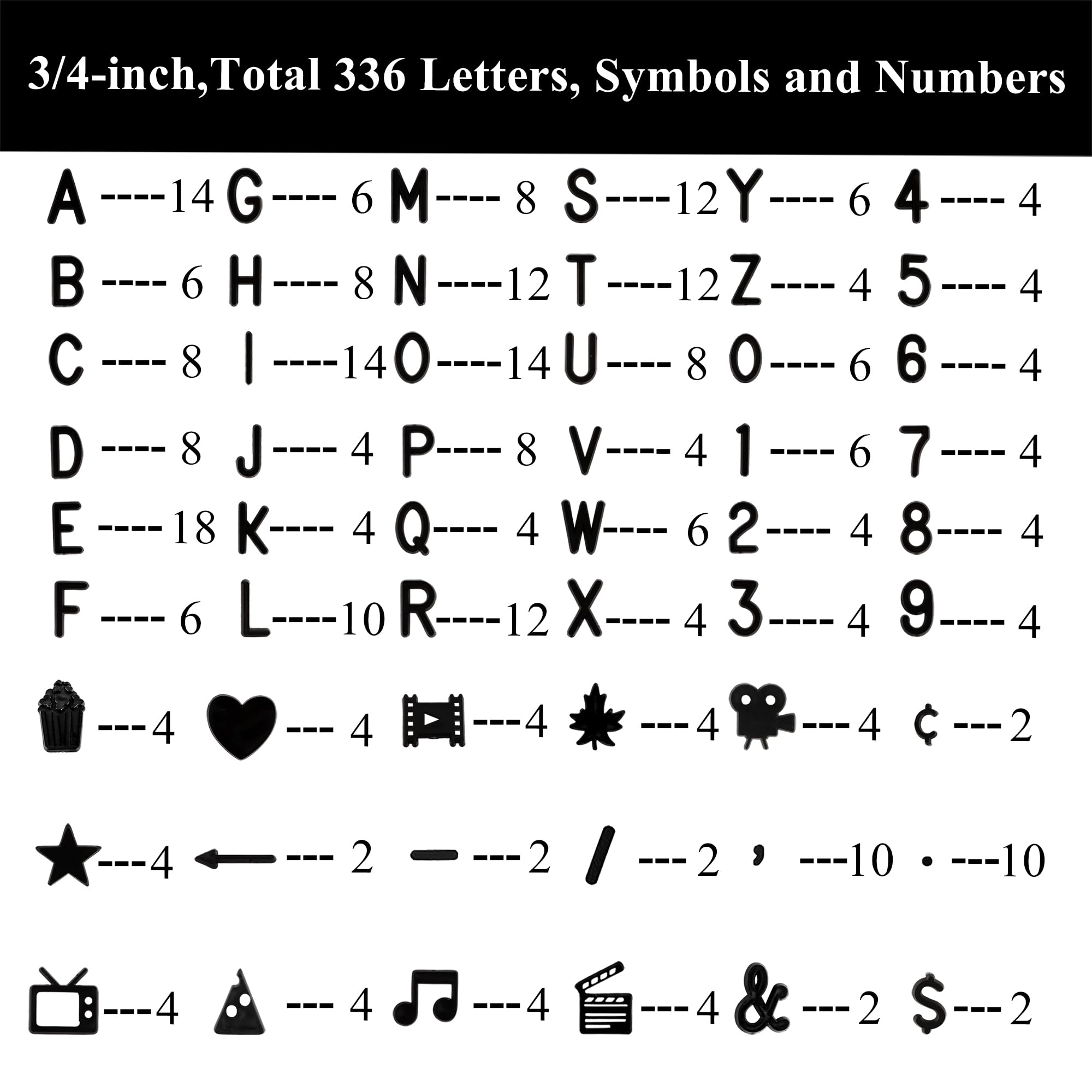 Changeable Letter Board con espositore – Stile moderno con lettere intercambiabili