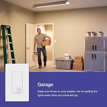 Lutron Motion Sensor Light Switch, 2 Amp Single Pole, for Any Bulb