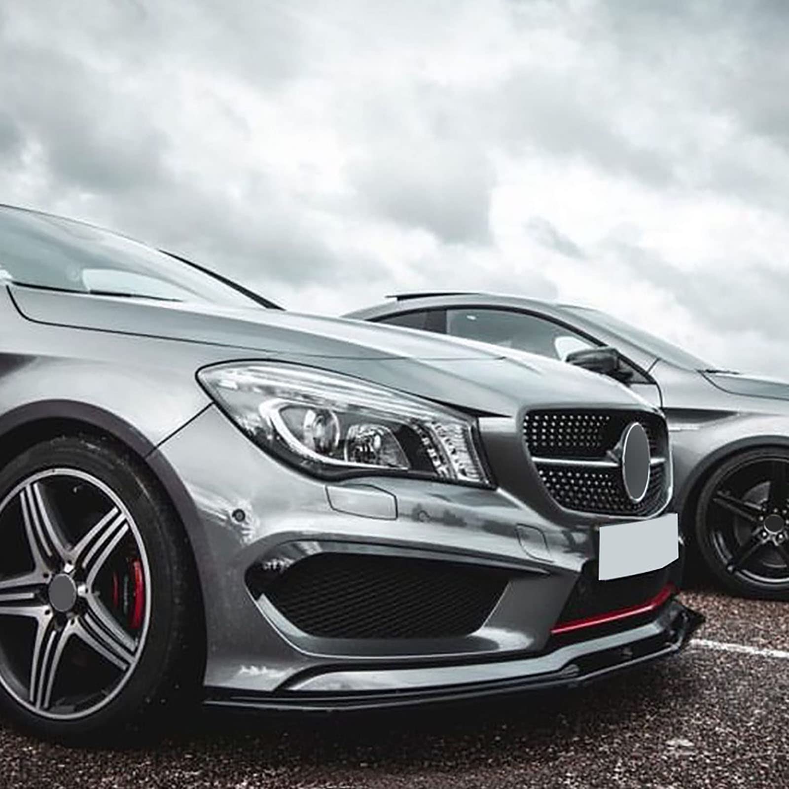 Kompatybilny z Mercedes-Benz CLA-Class C117 CLA200 260 CLA45 AMG 2013-2015, przedni spojler, Car Lower Body Kit Splitter Car Styling akcesoria zewnętrzne, błyszczący czarny