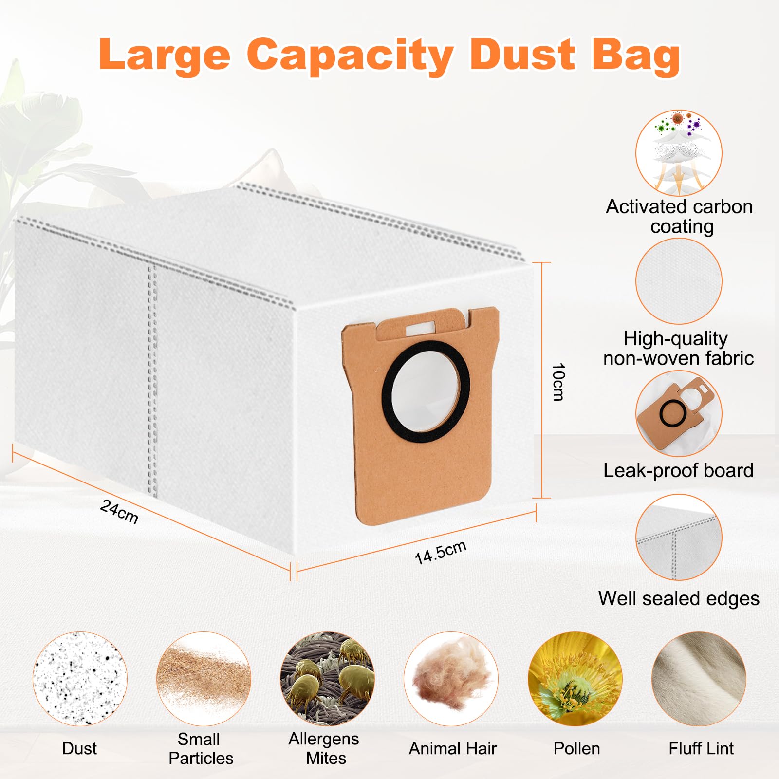 Kit di accessori Compatibile con Xiaomi X20+ Aspirapolvere, 1 Spazzola Principale 4 Spazzole Laterali 4 HEPA Filtro 4 Mop 4 Sacchetti per la polvere Compatibile Xiaomi X20 Accessori di Ricambi