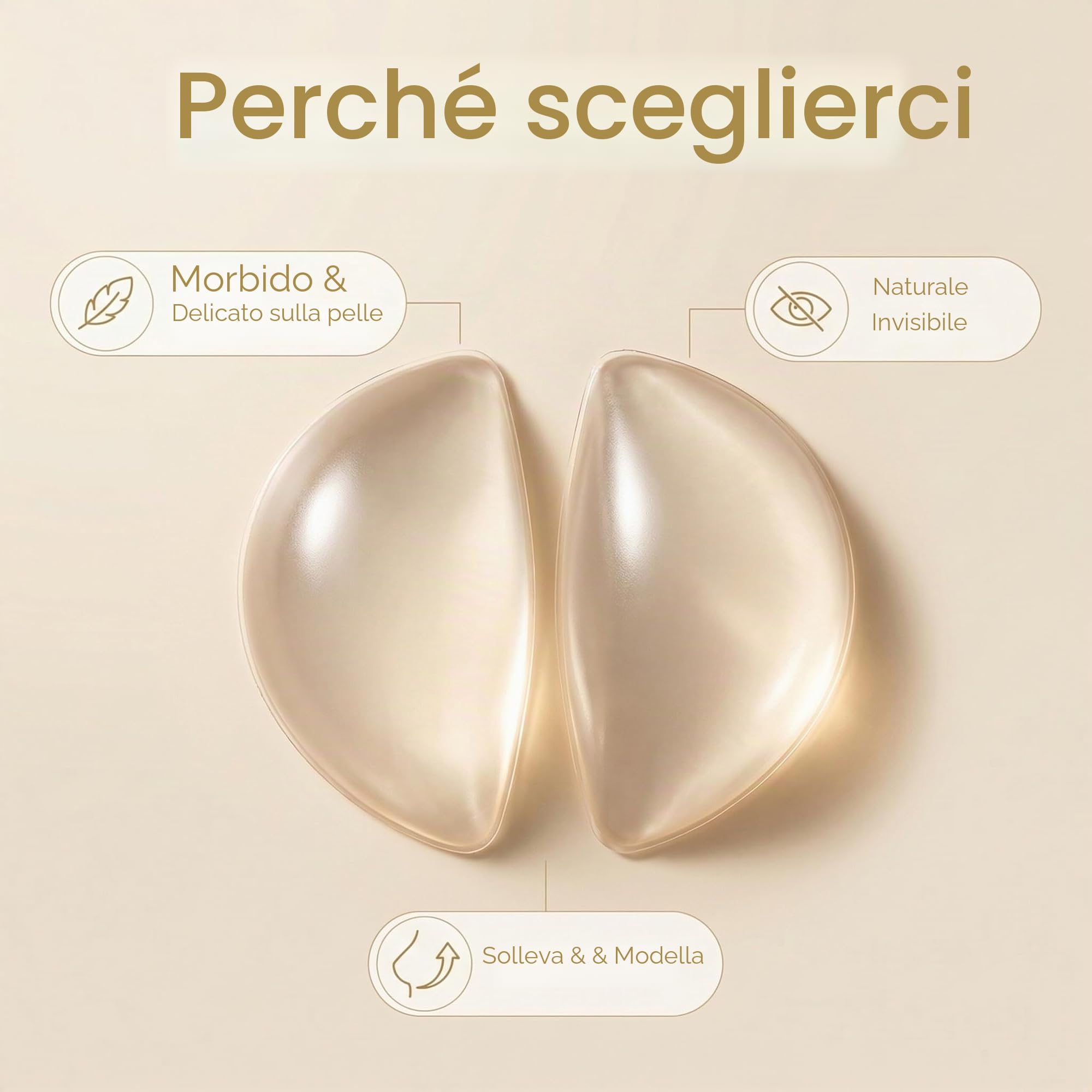 VASANA Silicone Reggiseno Inserti Reggiseno Pad Breast Enhancers Impermeabile Gel Inserti Riutilizzabili Reggiseno Lift per Donne Ragazze Bikini Push Up Breast Pads(Trasparente)