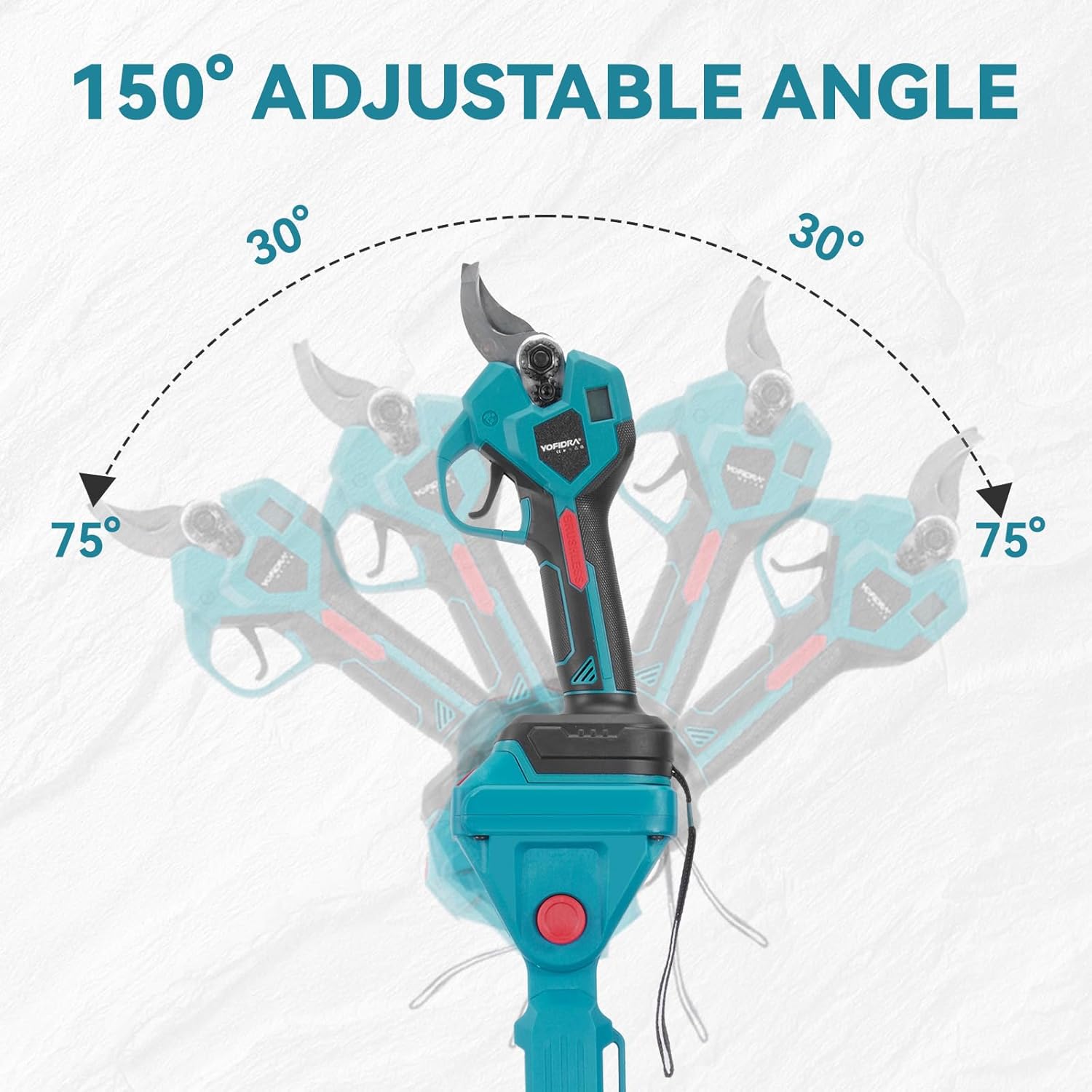 Telescopic pole attachment with 150 degree adjustable angle