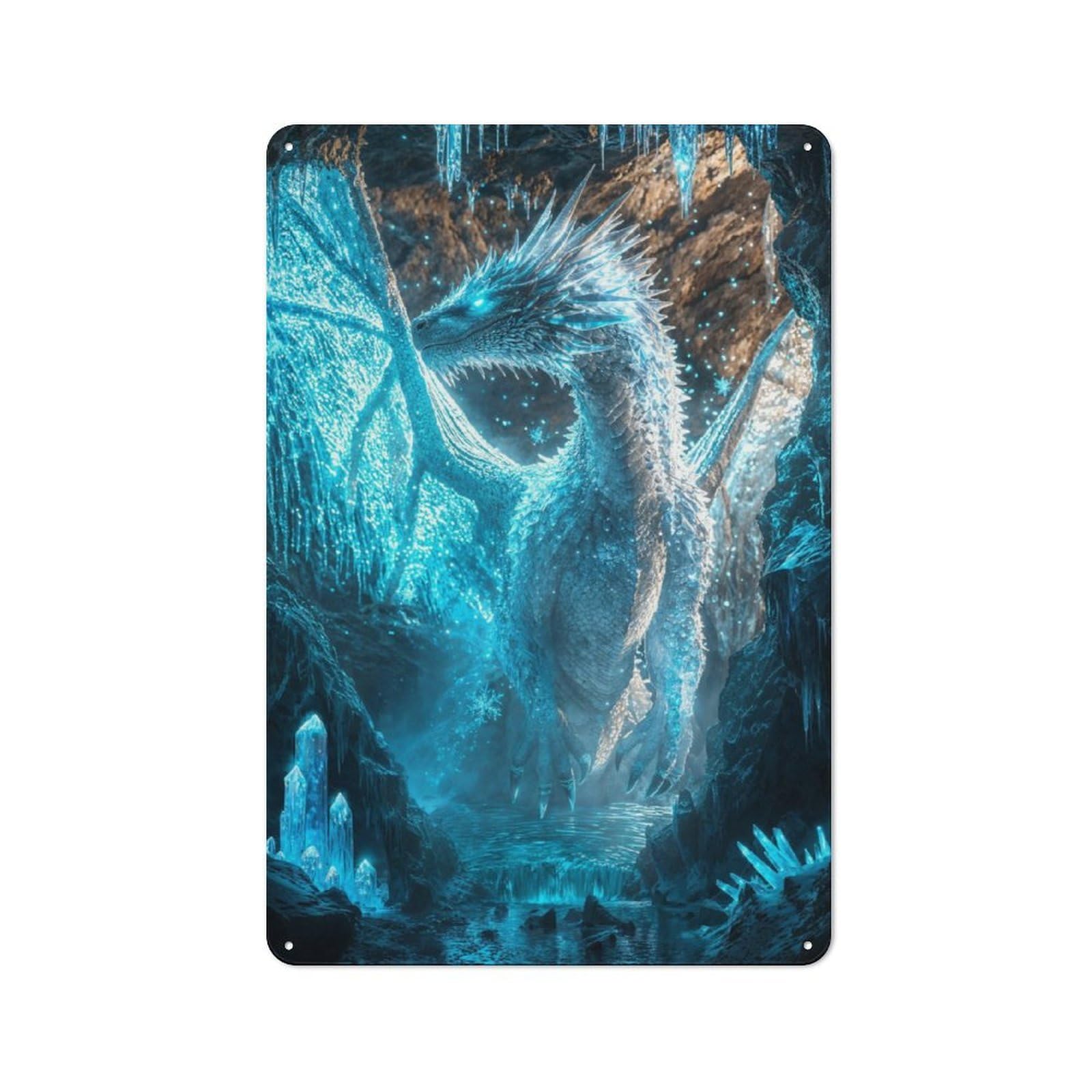 Junmoney Eternal Ice Dragon 30X20cm Retro Metal Sign With For Café Or Restaurant, For Collectors Decorating Cafés And Restaurants