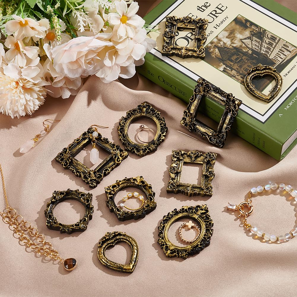 FREEBLOSS 30 Stück Mini Bilderrahmen Set | Vintage Kunstharz | Für Fotos & Deko Bis 2,4 Zoll