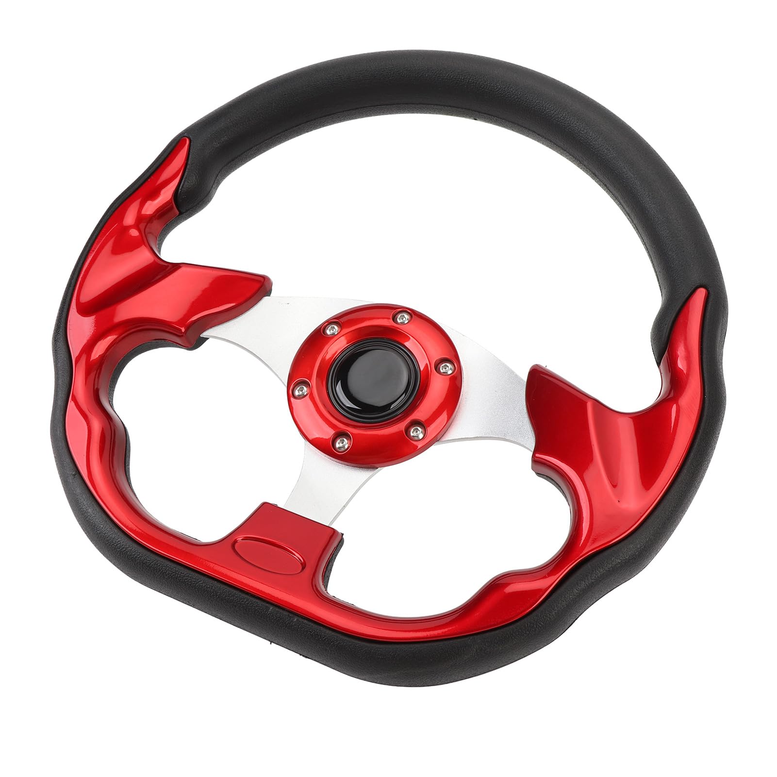 13-Zoll-Sportlenkrad Im Rennstil mit Verbessertem Grip, für Pumaterial, Leichtgängiger Handhabung, Einfacher Installation, Geeignet für die Meisten Fahrzeuge und Rennwagen, für (Rot)