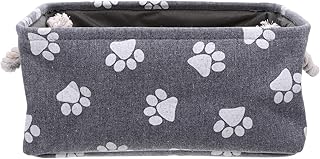 POPETPOP Panier de Rangement de Jouets pour Chien en Toile avec Poignée Bac de Rangement pour Jouets pour Jouets Boîte de Rangement Divers en Toile Organisateur Bin 35 * 25 * 17 Cm