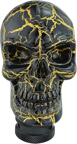 Vista 30 de Lunsom Pomo de palanca de cambios de resina, con cabeza de palanca de cambios de calavera para transmisión de automóvil, se adapta a la mayoría