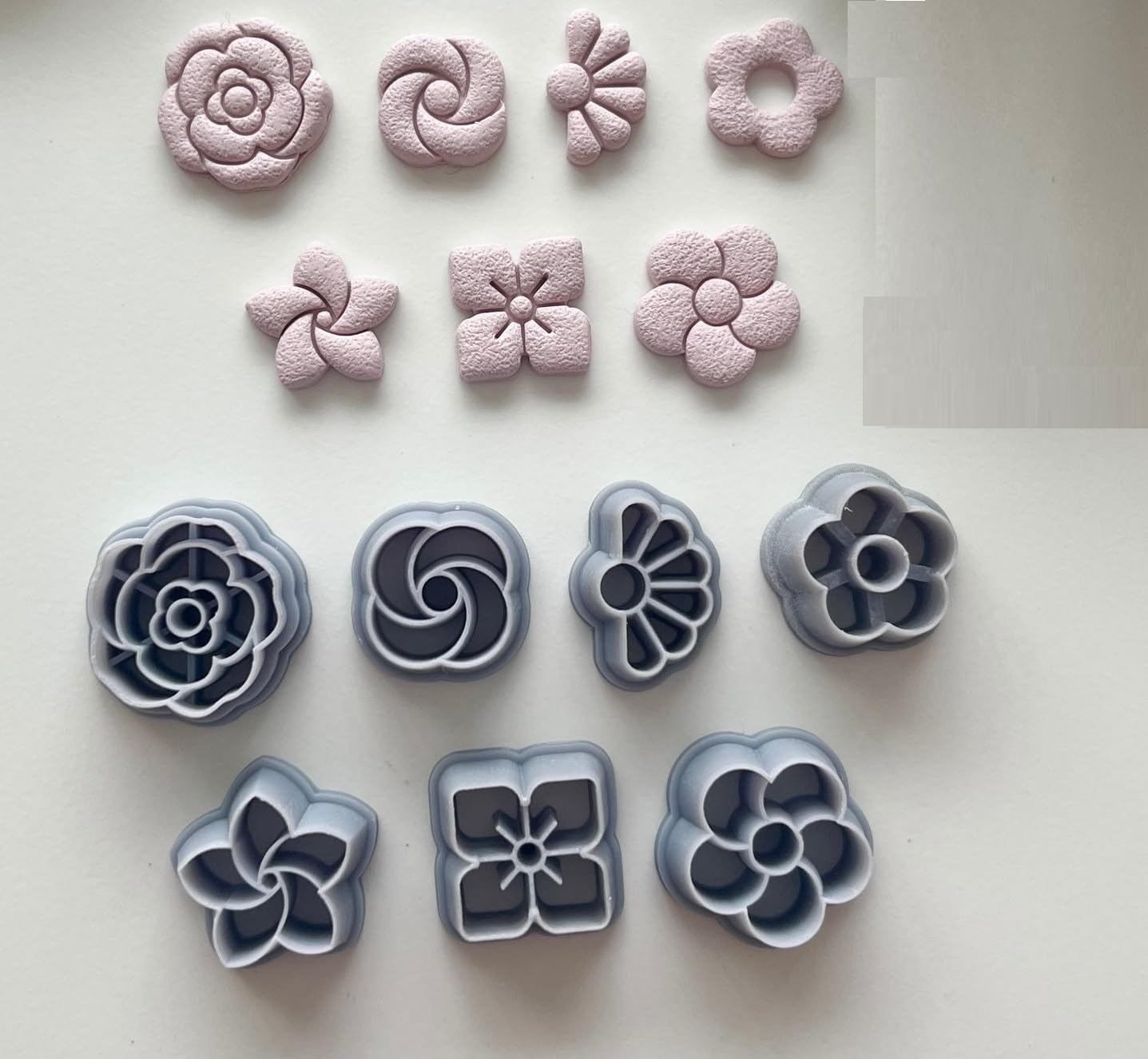 Polymer Clay Earring Cutters, Mini Flower Studs Cutter Set of 7 PCS, Earring Making Tools, DIY Tools [Size: Biggest is 24 MM]
