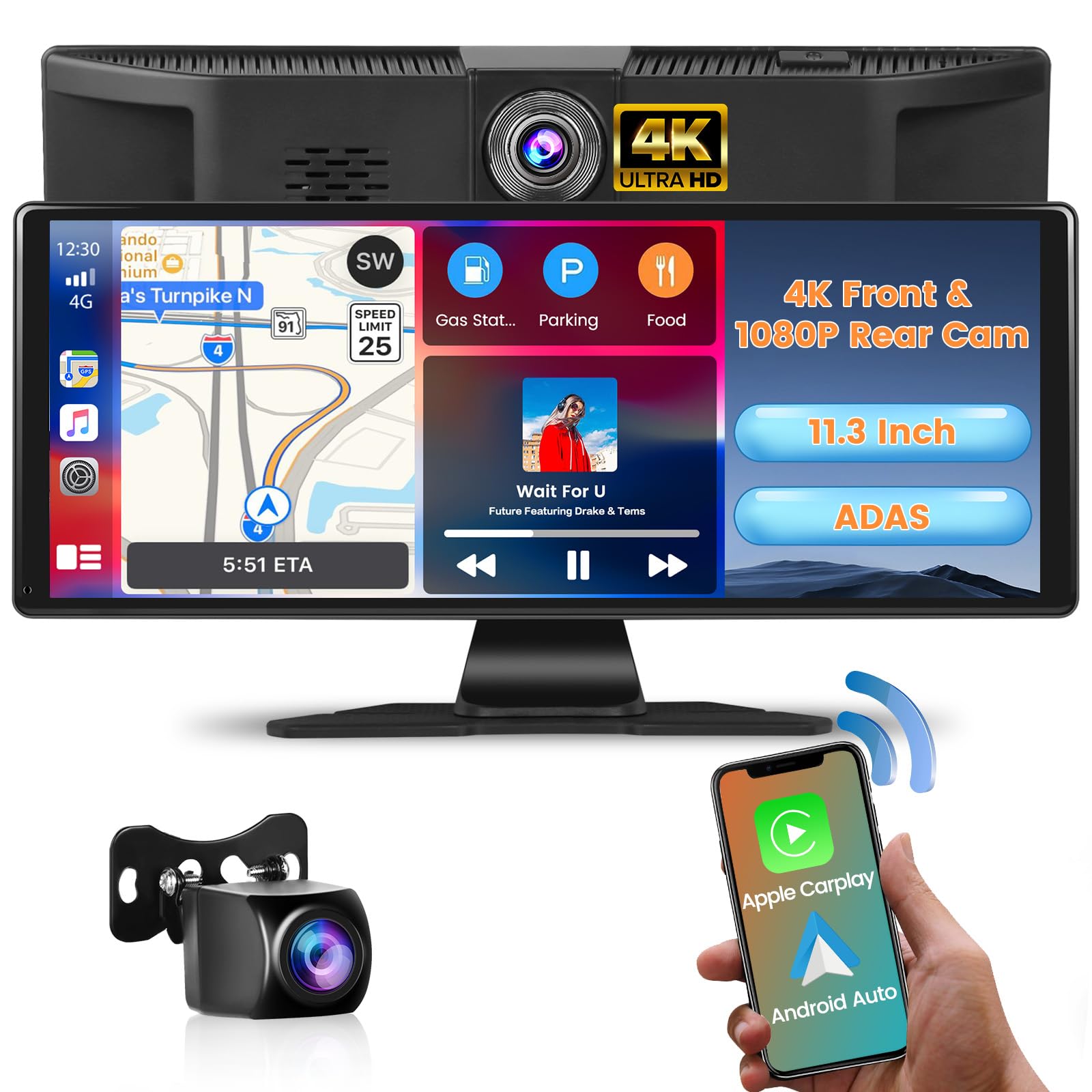 ほぅ！【新品】11.3インチ Carplay android Auto Android 11 Carplay Ai Box - Universal Wireless Adapter