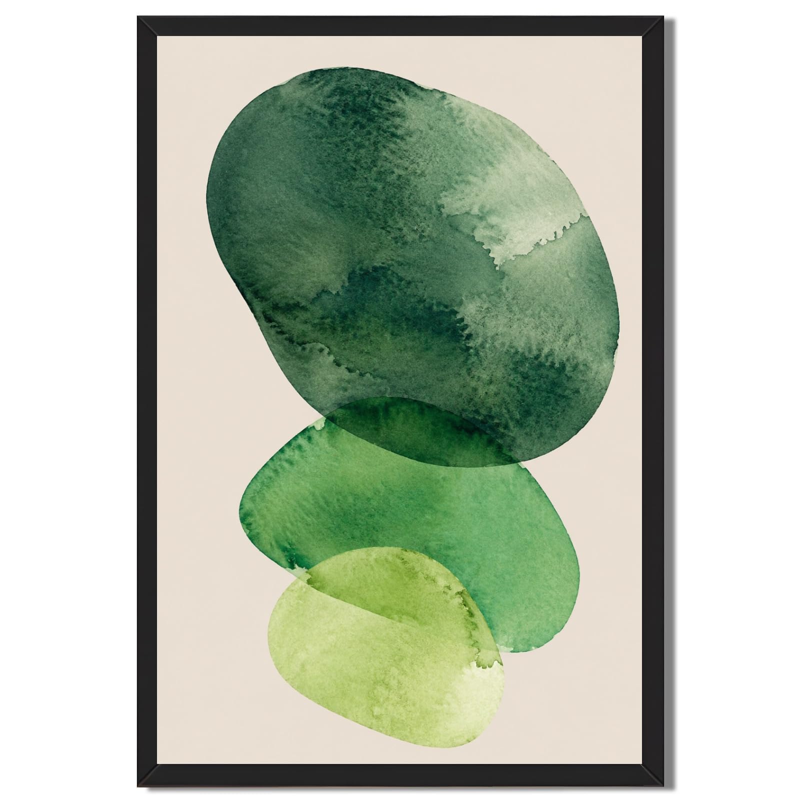 Poster encadré de formes abstraites géométriques - Impression sur toile - Art mural moderne minimaliste et esthétique - Peinture élégante - Décoration murale pour salon et bureau (cadre noir, 40 x 60