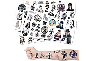 Wednesday Addams Dress & Temporary Tattoos Combo