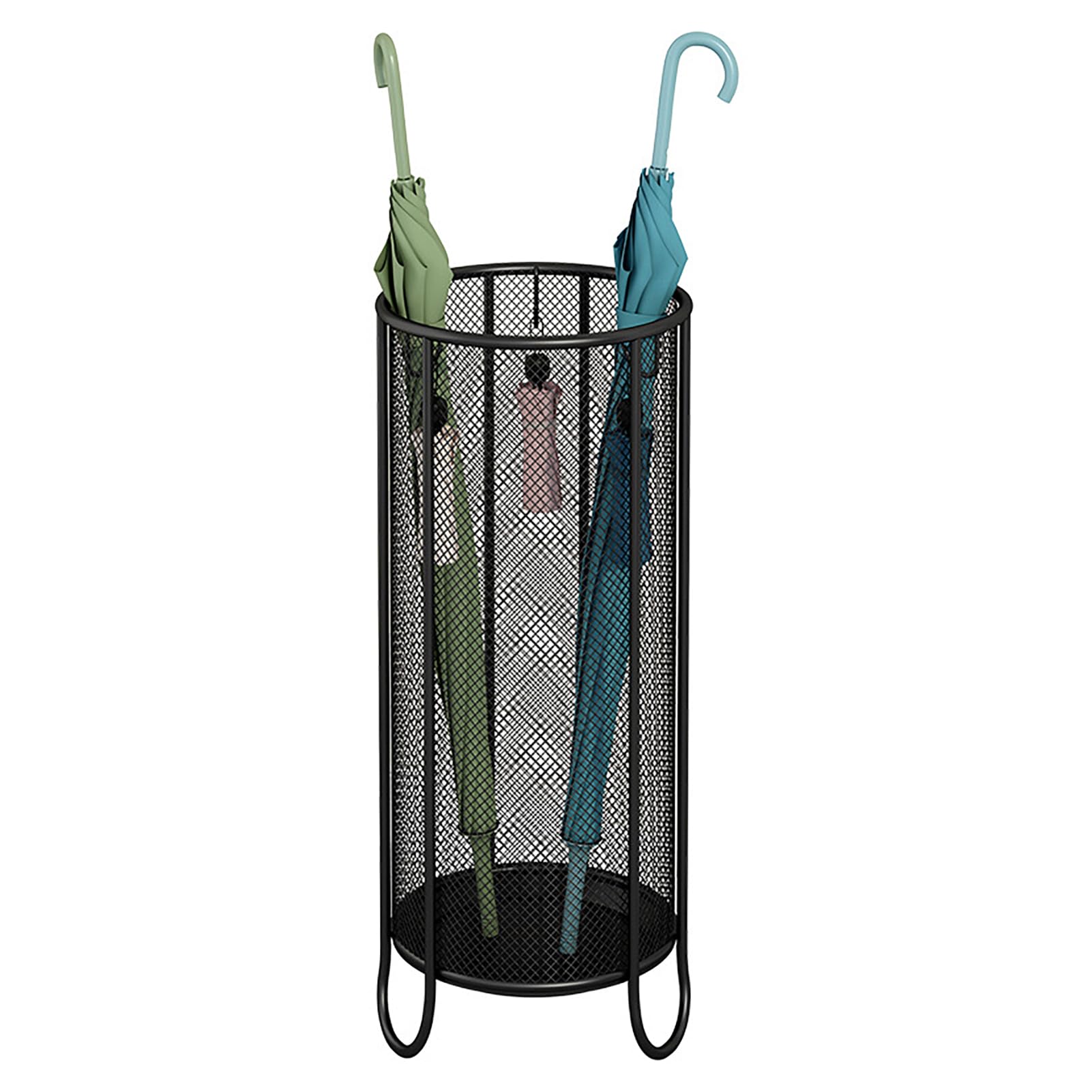 Porte-parapluies en métal autoportant doté d'un bac de récupération pour organiser votre entrée