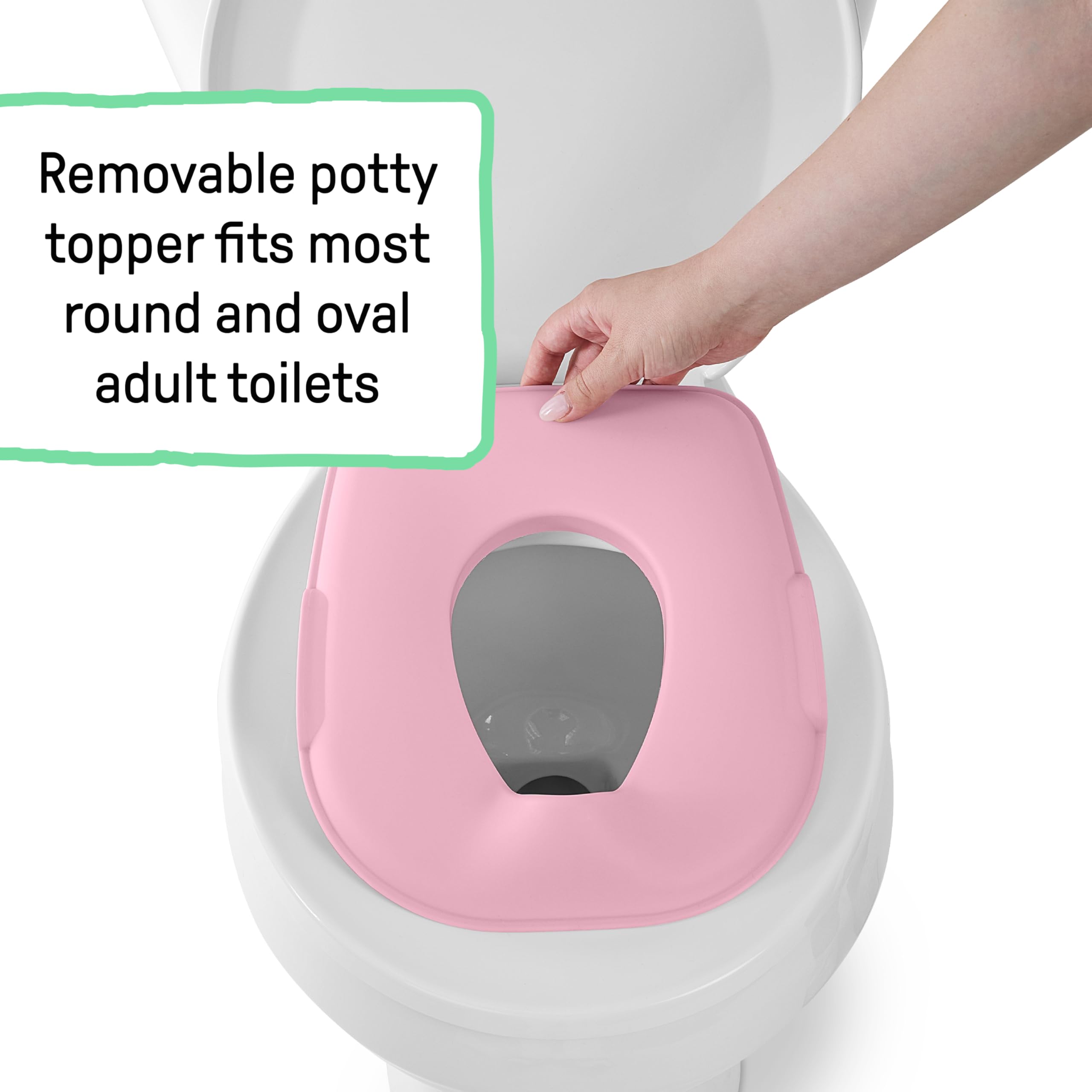 Ingenuity Prepare to Potty system 3 w 1 – nocnik, góra, stołek, łatwy montaż, różowy, dla dzieci w wieku od 18 miesięcy