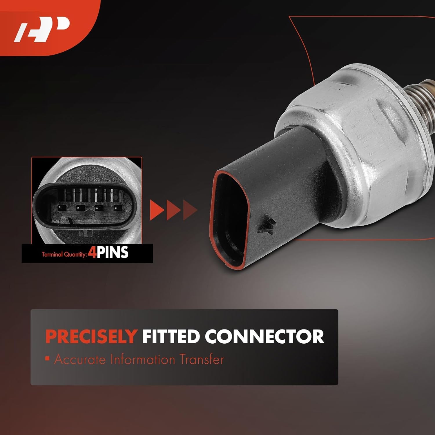 A-Premium Fuel Injection Pressure Sensor [4 Pins] Compatible with Chevy Silverado 1500, Tahoe, Suburban, Camaro, Corvette & GMC Sierra 1500, Yukon/Yukon XL & Cadillac Escalade/Escalade ESV