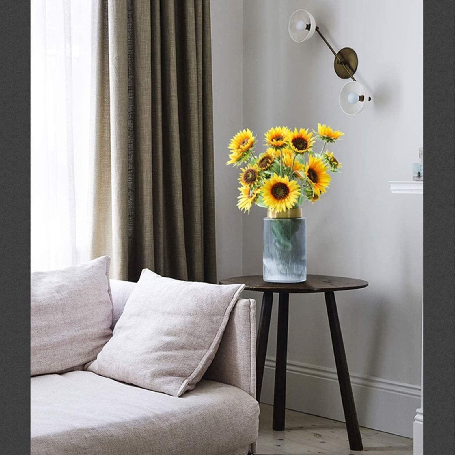 Künstliche Blumen Wunderschön Künstliche Blumen, Künstliche Sonnenblumen, Seidenstoff, Blumen, Künstliche Blumen, Blumenstrauß, Vasen-Set Künstliche Blumen wie Echt