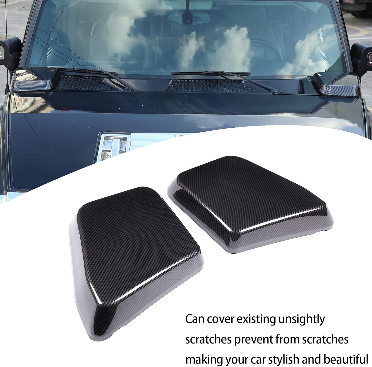 Side Air Intake Hood Vent Cover Compatible with Hummer H2 2003-2009,Hood Air Vent Outlet Wing，Vent decorative covers (2PCS) (Carbon fiber grain)
