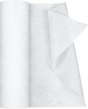 PLANTIONAL Iron-On Fusible Fleece Interfacing 16.5 Inches x 10 Yards Light Weight Single-Sided Loft Iron On Fusible Fleece White for Sewing Crafting and Home Decor