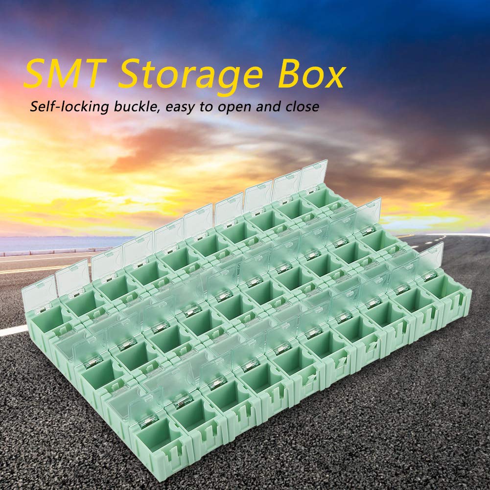 SMT Opbergdoos-50Pcs Groene SMT SMD Container Box Elektronische Componenten Mini Opslag Case