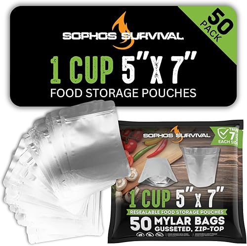 Miniatura 1 de Bolsas Mylar de 5 x 7 (12 pinta)  7 mil, cierre de cremallera reforzado (paquete de 50)