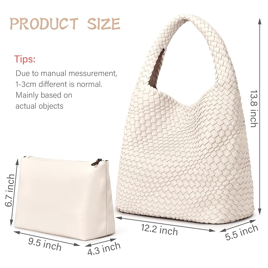 Borsa Tote Donna In Pelle Intrecciata - Borsa Per La Spesa Con Tracolla E Sacchetto Incluso - Foto 14