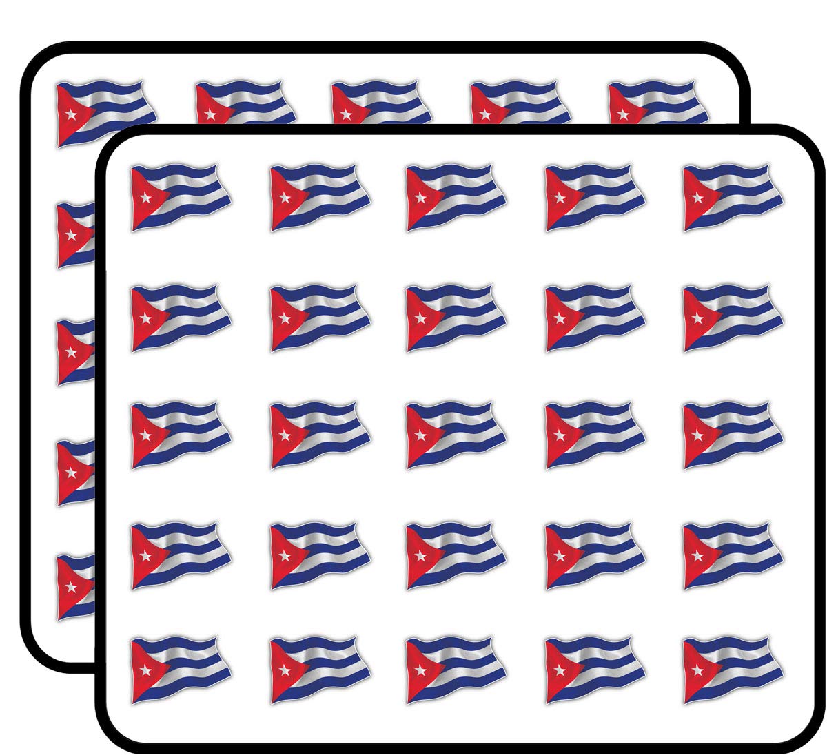 Cuba Waving Flag Sticker for Scrapbooking Waterproof Vinyl Stickers for Water Bottle, Laptop & Phone Case 50 Pack