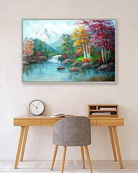 Amazon.co.jp: 油絵のオリジナル風景画 30 点、自然キャンバス