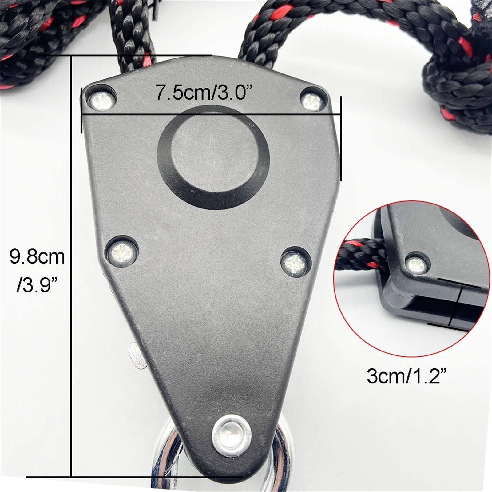 10mm 3/5/10m 100kg Tenda da campeggio Corda Puleggia Cricchetti Canoa Barca Poppa Lega Imbottiture Corda Heavy Duty Corda regolabile Gancio(Black 10m)