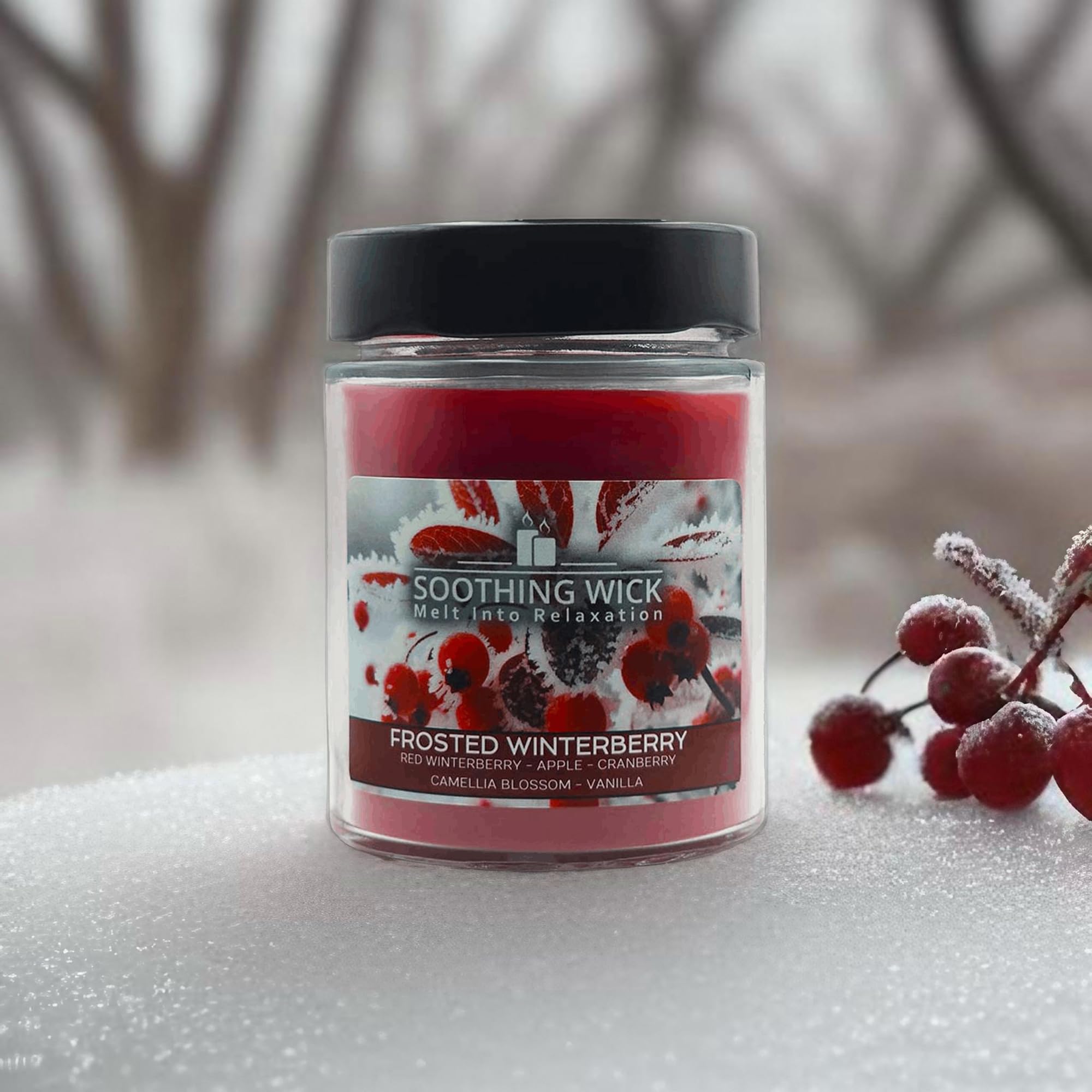 Luxury Scented Candle - Frosted Winterberry | Festive Fruit Blend | 9oz Hand Poured Candle | Great Gift for Any Occasion
