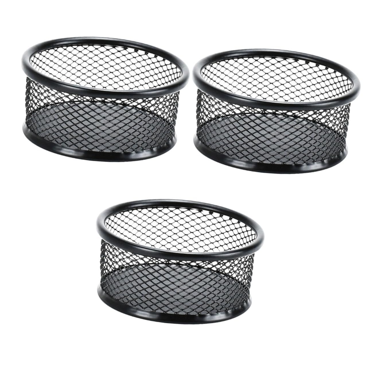 ERINGOGO 3pcs Box Sturdy Iron Craft Storage Box Mesh Paper Clip Holder for Desk Office Supplies