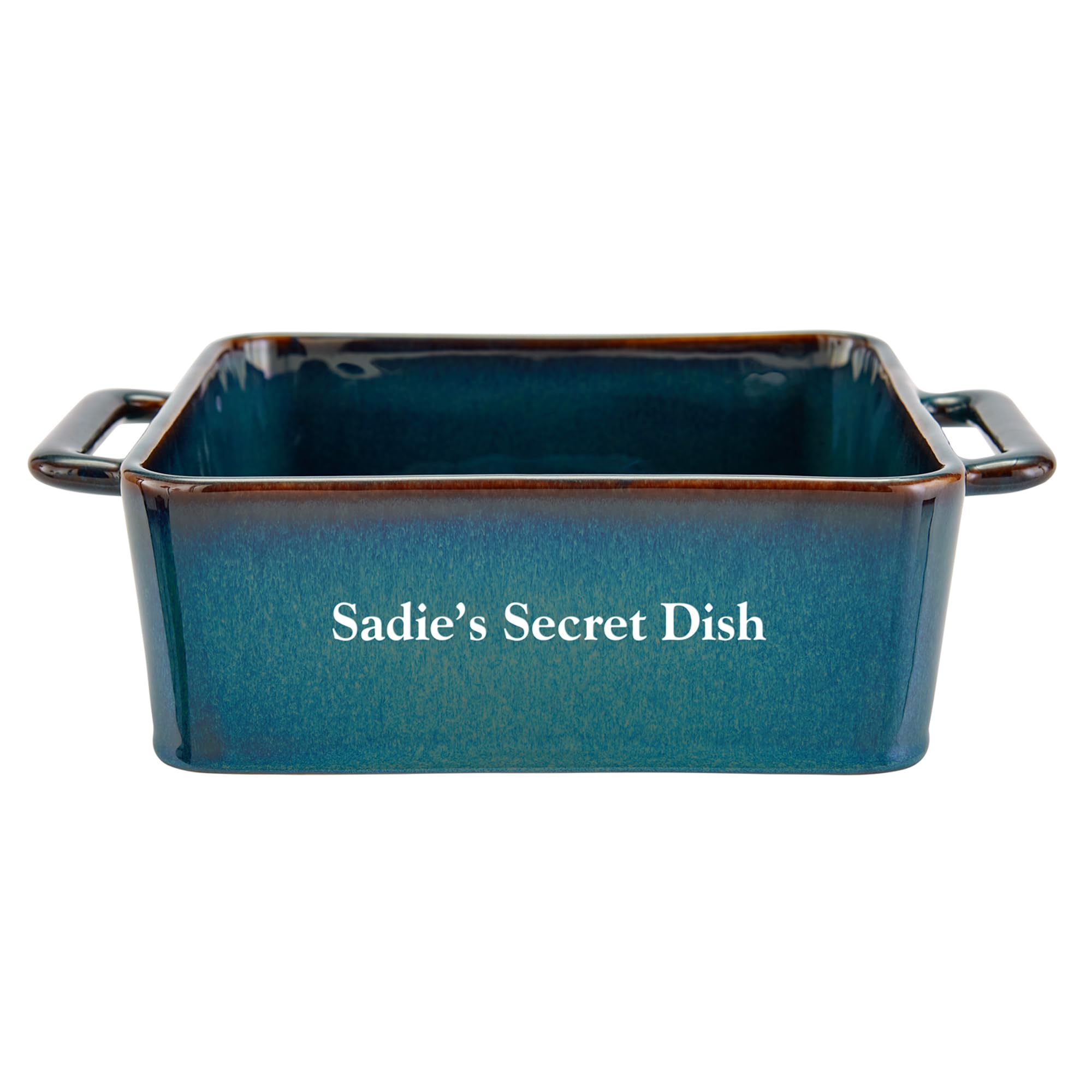 Let's Make Memories Personalized Stoneware - Square Baker - For Custom Bakeware - For Mom and Grandma - For Her - Holds 2 Quarts - Teal