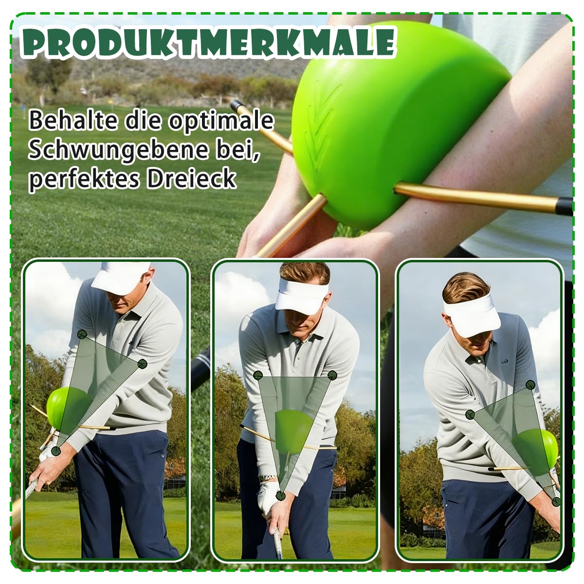 Golf Trainingshilfen,Golf Training,Schwungtrainer FüR üBungen Zur Haltungskorrektur,Um Verschiedene SchläGe Zu Verbessern,Die Arm-KöRper-Koordination Zu Verbessern,Geeignet FüR AnfäNger Und Fortge