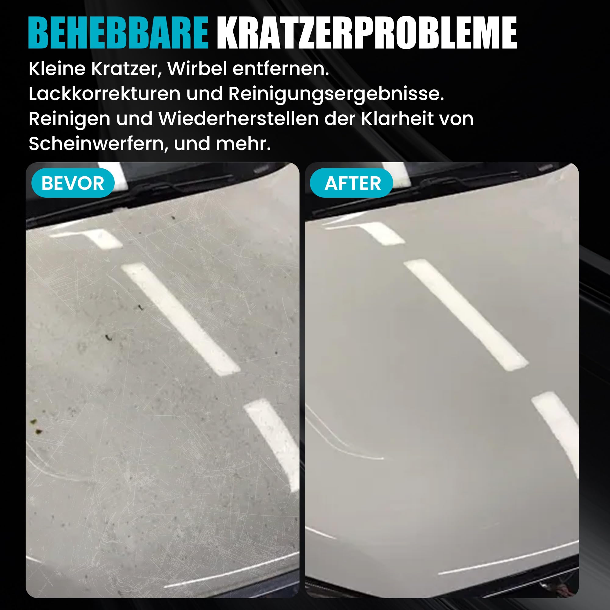 Poliermaschine Auto für Makita 18V Akku (Ohne Akku), Exzenter poliermaschine, 8 Variable Geschwindigkeit, Akkupolierer mit Polierteller, Auto Politur Set für Autopflege Polieren Autodetailing Wachsen
