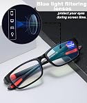4 Pack TR90 Reading Glasses for Men Women, Rectangle Dual-Color Reading Glasses Blue Light Blocking Readers Glasses