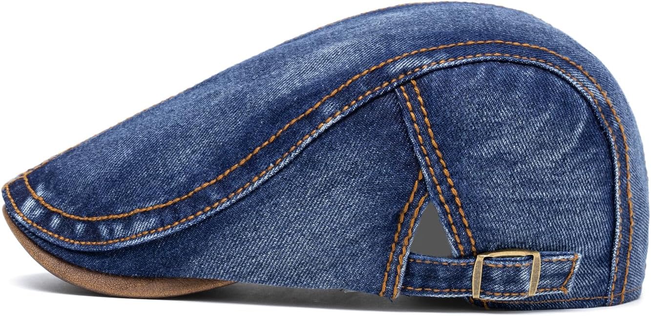 QHFHULV Newsboy Cap for Men Cotton Flat Gatsby Ivy Golf Cabbie Driving Hat