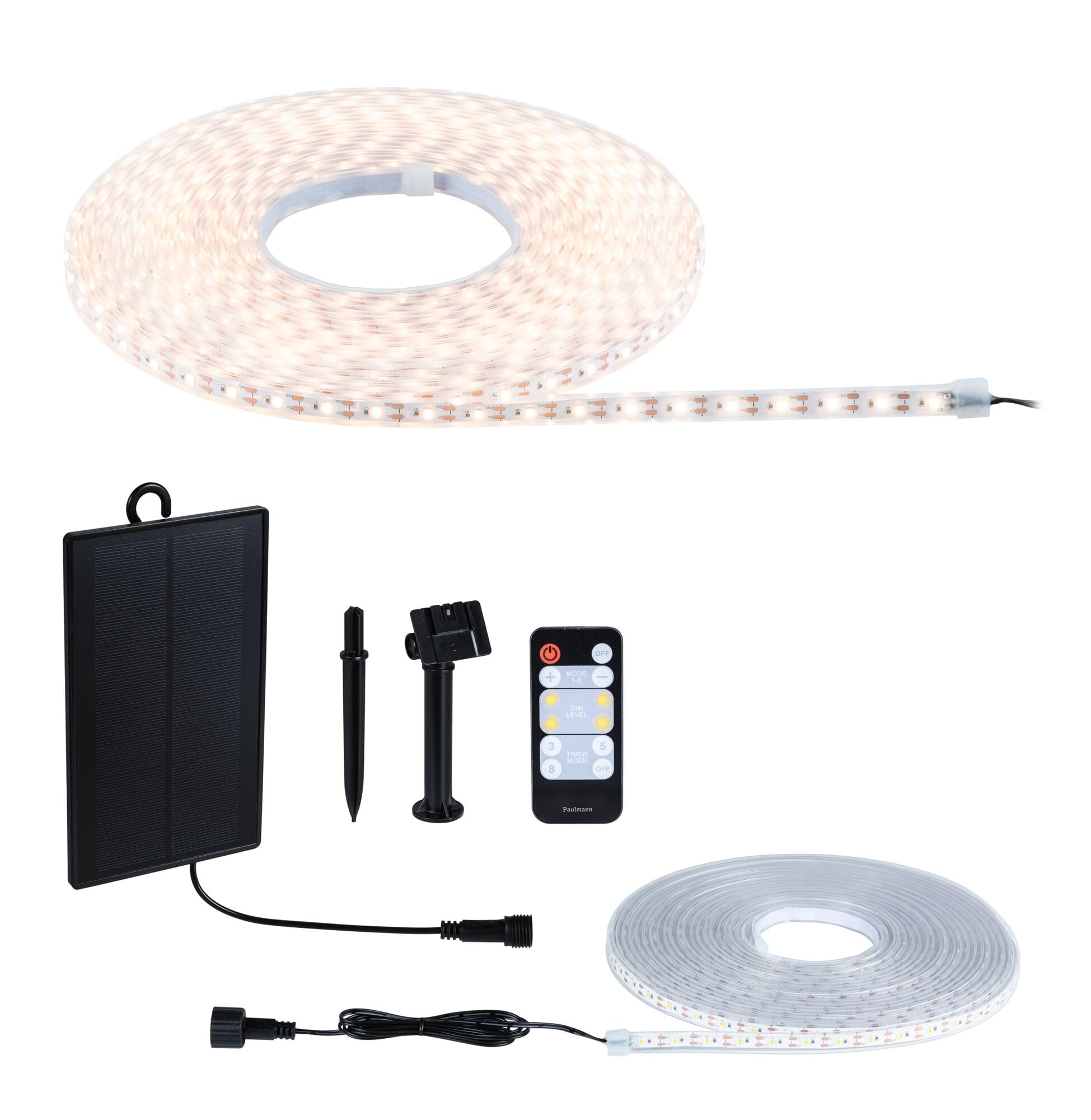 Paulmann Solar LED Strip 10m warmweiß Fernbedien. 1xAkku 18650 1500 mAh schwarz 71195